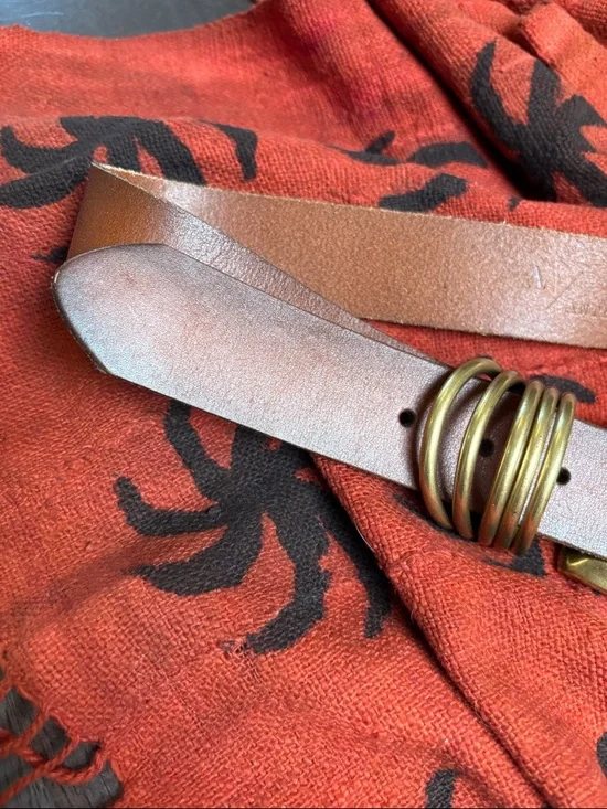 Anthropologie Multi Keeper Leather Belt in Cognac - Picture 2 of 12